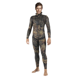 Фото штаны гидрокостюма для подводной охоты mares sf illusion 30, 3мм, с открытой порой внутри, цв.чёрный камуфляж