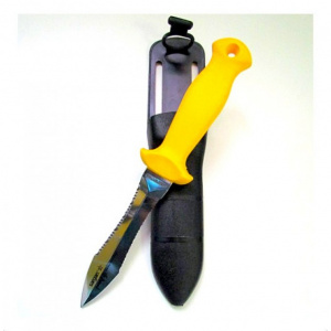 Фото нож подводный sargan тургояк стропорез зеркальный/желтая ручка