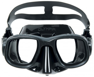 Фото маска подводная omersub olimpia (черный силикон) black
