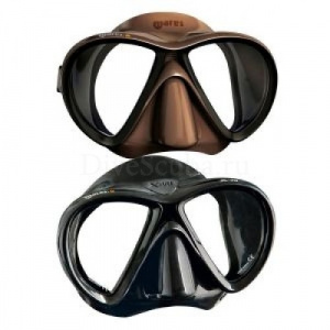 Фото маска для подводной охоты mares x-vu, цвет черный / коричневый