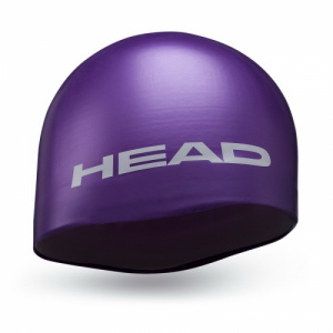 Фото шапочка для плавания стартовая head silicone moulded, для соревнований цвет фиолетовый