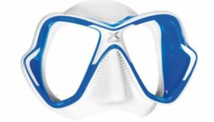 Фото маска для плавания mares x-vision ultra ls, цвет прозрачный /синий / белый, прозрачные стекла