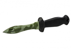 Фото нож подводный sargan тургояк- стропорез  зеленый камуфляж
