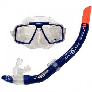 Фото комплект маска козюмель aqua lung про + трубка аирент про, синий