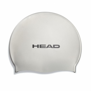 Фото шапочка для плавания head silicone flat силиконовая, для тренировок цвет серебристый