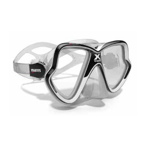 Фото маска для плавания mares x-vision mid, для узкого лица - ц.обт.прозрачный, ц.р.сине-белый