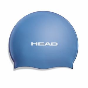 Фото шапочка для плавания head silicone flat силиконовая, для тренировок цвет синий