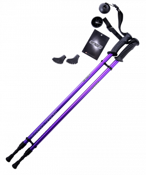 Фото палки для скандинавской ходьбы longway, 77-130 см, 2-секционные, фиолетовые