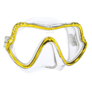 Фото маска для плавания mares storm, прозрачный /желтая