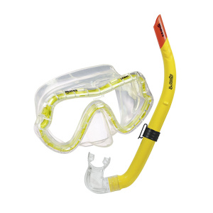 Фото набор для плавания (маска и трубка) mares visio, цвет прозрачный /желтый, для взрослых