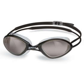 Фото очки для плавания head tiger race lsr+, для соревнований цвет рамки черный дымчатые стекла, цвет обтюратор прозрачный
