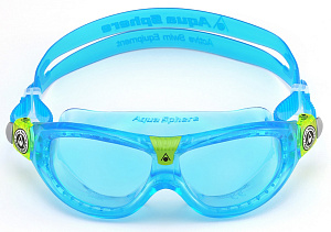 Очки для плавания AquaSphere SEAL KID 2  NEW прозрачные линзы bright green/blue фото