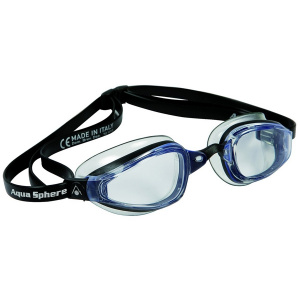 Фото очки для плавания aquasphere k180 прозрачные линзы black/clear