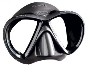 Фото маска для подводной охоты mares x-vu liqidskin sf, цвет чёрно-серый / чёрно-серый