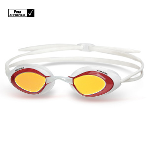 Фото стартовые очки для плавания head stealth lsr mirrored цвет рамки белый-красный зеркальные стекла, цвет обтюратор белый