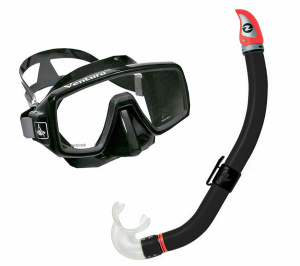 Фото комплект маска aqua lungвентура (черн.сил)+ трубка мач драй