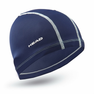 Фото шапочка для плавания head lycra текстильная, для тренировок цвет темно-синий