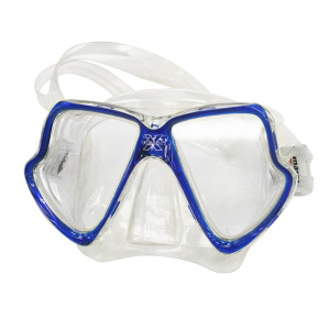 Фото маска для плавания mares x-vision d прозрачный /синяя