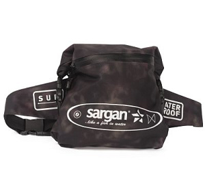 Гермо-сумка на пояс САРГАН "КЕНГА+SUP", с доп.карманом, черная фото