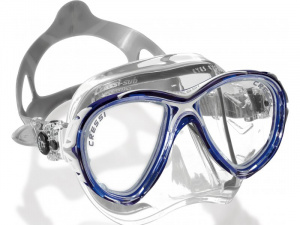 Фото маска eyes evolution crystal прозрачный силикон синяя рамка , cressi