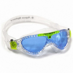 Фото очки для плавания aquasphere vista junior голубые линзы clear/lime