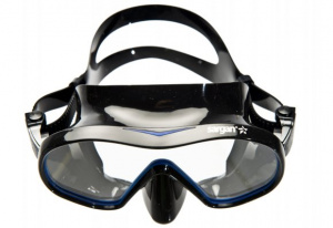 Фото маска подводная sargan бетта синяя (черный силикон)