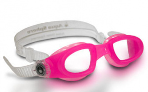 Фото очки для плавания aquasphere moby kid  new прозрачные линзы pink/white buckles