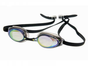 Фото очки для плавания saekodive turbo uv черные (голубые зеркальные линзы)