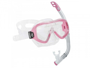 Фото набор детский ondina vip jr (маска ondina jr + трубка top) прозрачный / розовый