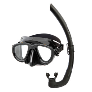 Фото набор для подводной охоты, маска и трубка mares tana, цвет р. черный, цвет об. черный