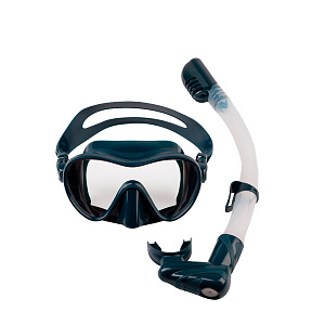 Набор Scorpena маска+трубка для сноркелинга, тёмно-зел. фото