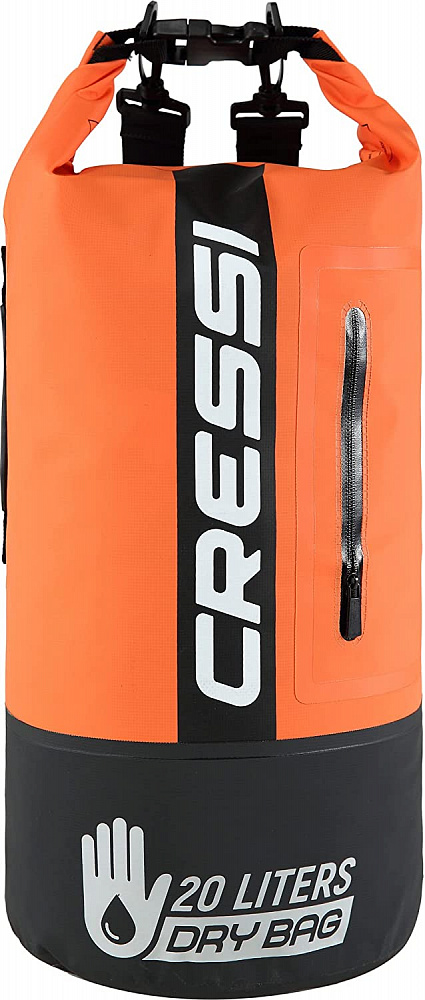 Герморюкзак CRESSI с карманом на молнии Premium BACK PACK, черный/оранжевый, 20 литров, Cressi фото