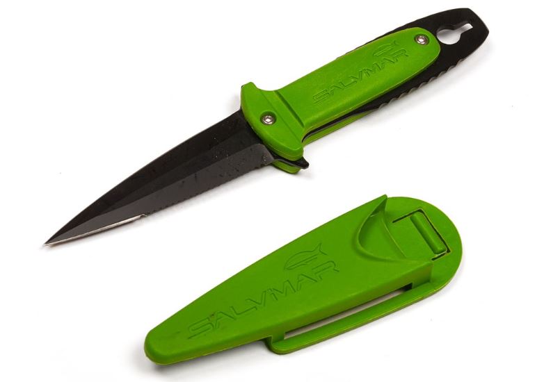 Нож ST-Atlantis, черное лезвие, ядовито-зеленый фото