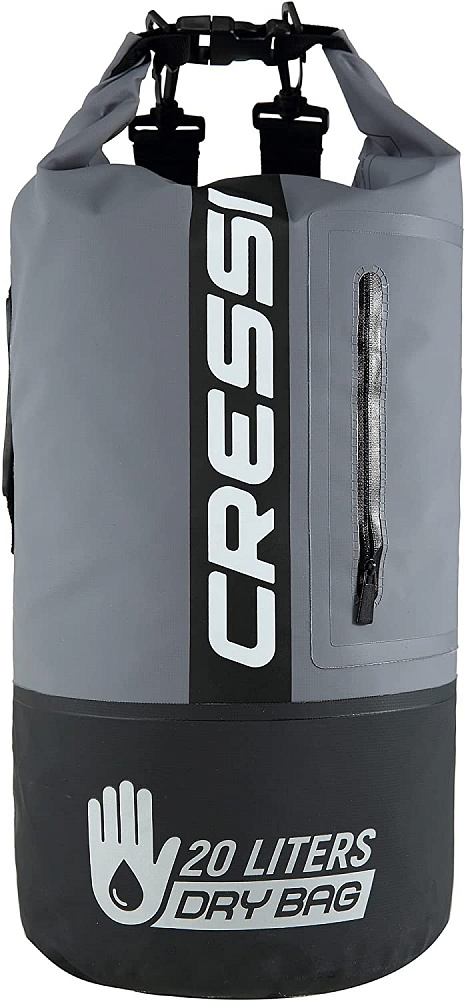Герморюкзак CRESSI с карманом на молнии Premium BACK PACK, черный/серый, 20 литров, Cressi фото