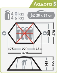 Палатка Normal ЛАДОГА 5 желтая фото картинка