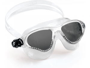 Фото очки cressi cobra прозрачный силикон/темные линзы/прозрачная рамка