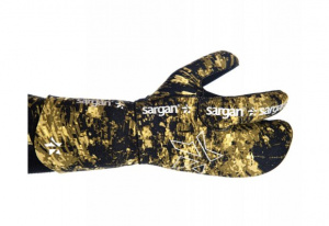 Фото рукавицы для подводной охоты неопреновые трехпалые sargan мечта пианиста камо rd2.0  7мм