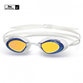 Фото стартовые очки для плавания head stealth lsr mirrored цвет рамки белый-синий зеркальные стекла, цвет обтюратор белый