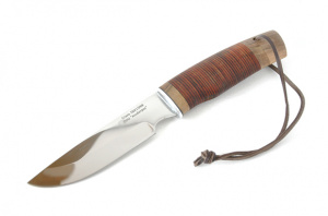 Фото нож альбатрос барс (дамасск, литье, карел. береза)