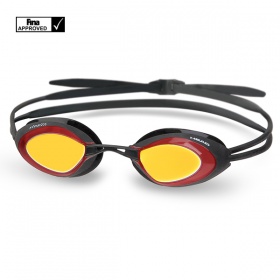 Фото стартовые очки для плавания head stealth lsr mirrored цвет рамки чёрно-красный зеркальные стекла, цвет обтюратор черный