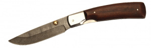 Фото нож складной альбатрос ермак, 1 предмет (дамасск, орех) с фиксатором