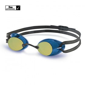 Фото стартовые очки head ultimate mirrored цвет рамки синий янтарные стекла, цвет обтюратор черный