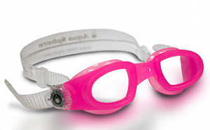 Очки для плавания AquaSphere MOBY KID  NEW прозрачные линзы pink/white buckles фото