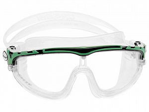 Очки Cressi SKYLIGHT прозрачный силикон/ черно зеленая рамка/прозрачные линзы фото