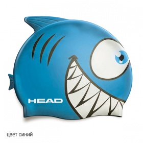 Фото шапочка для плавания head meteor, детская цвет синий